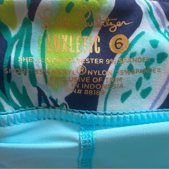 Lily Pulitzer Luxletic Fairway Performance Golf Skort Sway This Way Navy Palm 6 - Picture 7 of 15